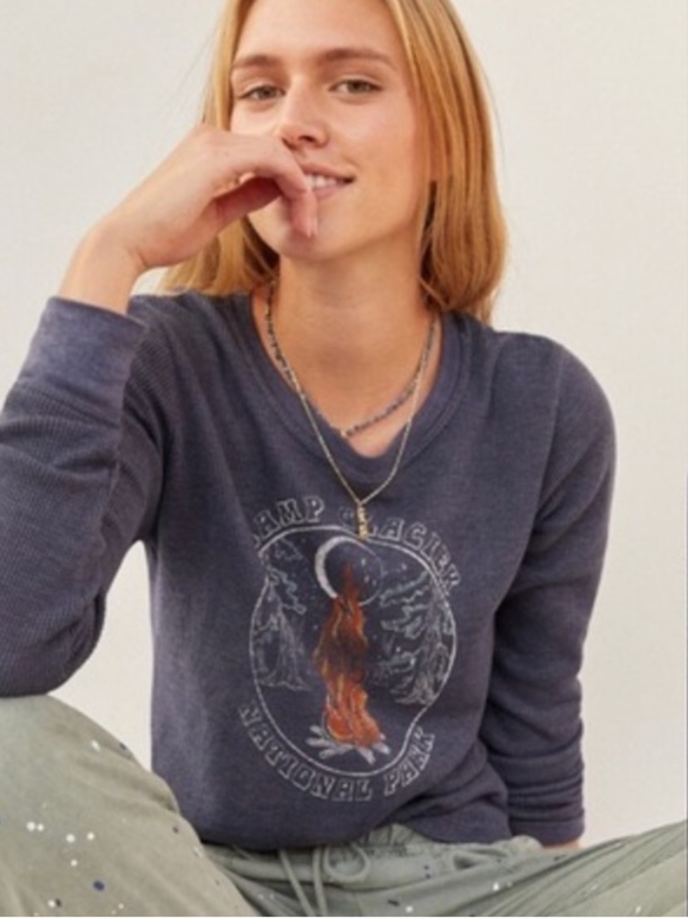 Anthropologie Camp Glacier National Park Long Sleeve